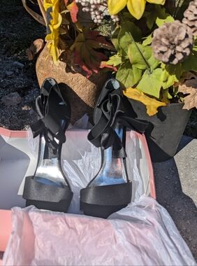 WB Black Satin Stilettos